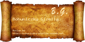Bohuniczky Gizella névjegykártya